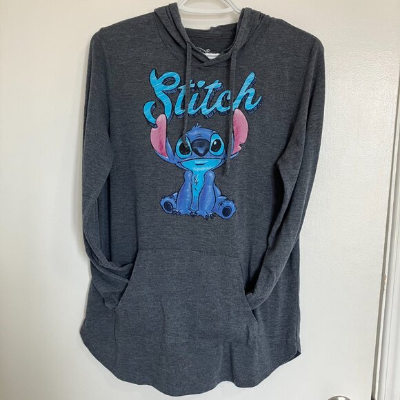 DISNEY Lilo & Stitch Blue Lightweight Fabric Hoodie Women's Medium - Picture 6 of 6
